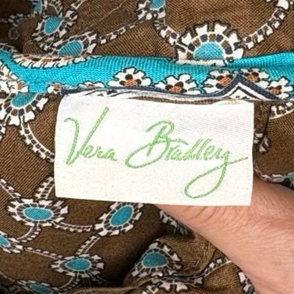 Vera Bradley Totally Turquoise Messenger Crossbody Bag Purse  | Retired Pattern - Picture 7 of 13